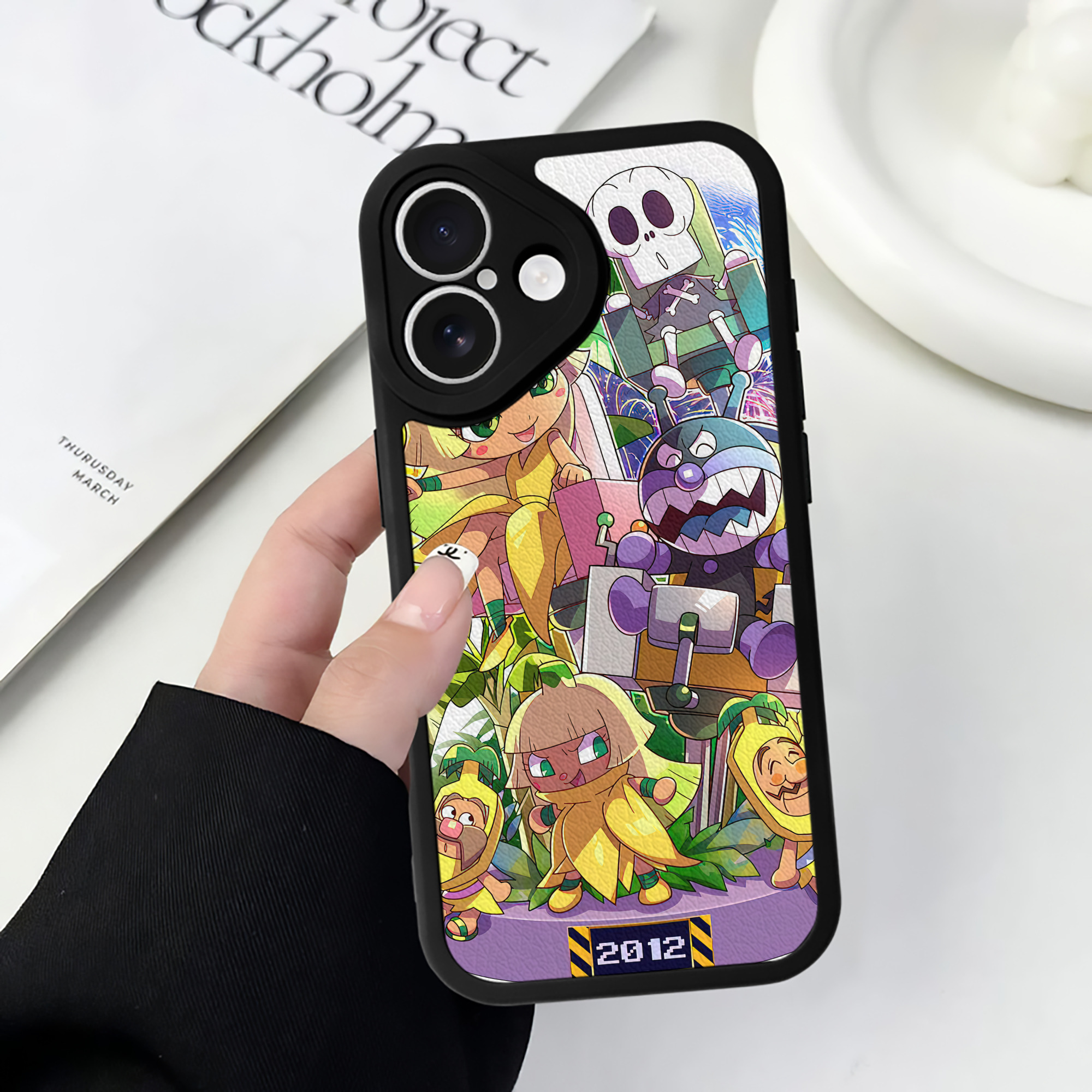 （画像用） アンパンマン Anpanman 【iPhone 16シリーズ対応】シリコンスマホケース（レザー調） 材質：シリコン